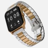 Lifelong by Vibez Imperial Luxury Smartwatch for Women & Men - Stainless Steel Strap Smartwatch (Silver & Gold Strap, 1.83")