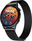 beatXP Evoke 1.43'' Super Retina AMOLED Display, BT Calling, Premium Metal Body & IP68 Smartwatch (Electric Black Strap, Free Size)