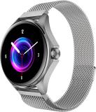 beatXP Nuke 1.32'' Super AMOLED Display, BT Calling, Metal Body, Health Tracking & IP67 Smartwatch (Satin Silver Strap, Free Size)