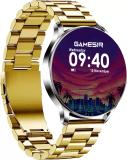 GameSir Active 2 Metal Round Connected with YouTube, Facebook, and Insta Notifications Smartwatch (Gold Strap, Free Size)