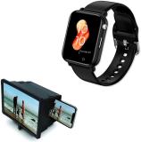 Elevea 3D Screen Magnifier Box & Screen Enlarged Expander 15 YEARS WARRANTY Smartwatch (Black Strap, M)