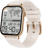 Pebble Cosmos Ultra 1.91" 600 nits BT-Calling High-Res Curved Display, Ultra-Thin Dial Smartwatch (Beige Strap, Free Size)