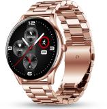 Pebble Cosmos Bold Pro 1.39" HD Display Luxury Metal Straps, BT Calling,Voice Assistant Smartwatch (Gold Strap, Free Size)