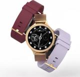 Vibez by Lifelong Jewel Watch for Women with Bluetooth Calling & Metal Strap Smartwatch (Gold Strap, 1.32")