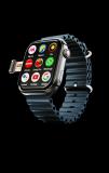 wozaxo T800 ultra smartwatch Screen Sunlight Proof Display Music Play Insta WA Notifier Smartwatch (BLACK Strap, Free Size)