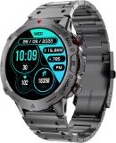 Fire-Boltt Grenade 35.3mm (1.39) HD Display, BT Calling, 350 mAh Battery & 123 Sports Modes Smartwatch (Black Steel Strap, 22 cm)