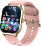 Gamesir 2.01 AMOLED Display, Smart Health Monitoring, Fitness, 100+ Sports Mode Smartwatch (Pink Strap, 2.01 Inch Full Screen Display)