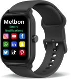 Melbon H9 BT Calling, Fitness tracking Multiple Watch Faces,Sleep Monitor,Heart & SpO2 Smartwatch (Black Strap, Free Size)