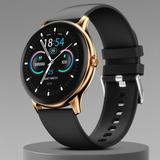Fire-Boltt Hurricane 33.02mm (1.3) Curved Glass Display with BT Calling, 100+ Sports Modes Smartwatch (Gold Black Strap, Free Size)