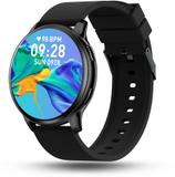 Pebble Luxe 2.0 1.43" AMOLED Display with BT Calling and Responsive Watch Faces Smartwatch (Black Strap, Free Size)