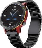 Boult Striker with Rugged & Shock Proof Design, BT Calling, 700 Nits, Metallic Frame Smartwatch (Red Chrome Strap, Free Size)