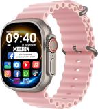 Melbon T800 Ultra Smart Watch: 1.99" Touch Display, BT Calling, with Multiple Features Smartwatch (Pink Strap, 1.99)