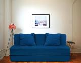 Padamshree 6x4 Feet 2 Cushions 2 Seater Double Foam Fold Out Sofa Cum Bed (Finish Color - Blue Delivery Condition - Pre-assembled)