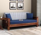 Cosyfeel bed 3 Seater Double Solid Wood Fold Out Sofa Cum Bed 3 Seater Double Solid Wood Fold Out Sofa Cum Bed (Finish Color - Blue Delivery Condition - DIY(Do-It-Yourself))