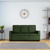 duroflex Ease Sofa Cum Bed With 3 Reclining Positions 3 Seater Double Solid Wood, Metal Pull Out Sofa Cum Bed (Finish Color - Sap Green Delivery Condition - Knock Down)