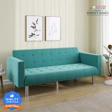 Flipkart Perfect Homes Anna Fully Upholstered 3 Seater Detachable Armrest Double Foam 3 Seater Single Solid Wood Fold Out Sofa Cum Bed (Finish Color - Aqua Delivery Condition - DIY(Do-It-Yourself))