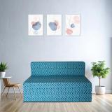 Fresh Up 2 Seater Double Foam Fold Out Sofa Cum Bed (Finish Color - Blue Delivery Condition - Pre-assembled)