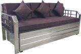 FAMOUS MART FURNITURE 3 Seater Single Metal Pull Out Sofa Cum Bed (Finish Color - Silver Delivery Condition - DIY(Do-It-Yourself))