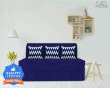 Flipkart Perfect Homes Janice 72x72x8 inch|Low Floor, Washable Jute Fabric with 1 Cushion 3 Seater Double Foam Fold Out Sofa Cum Bed (Finish Color - Blue Delivery Condition - DIY(Do-It-Yourself))