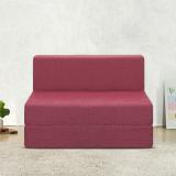 Fresh Up Serene 1 Seater 2.5x6 Feet Sofa Bed 1 Seater Single Foam Fold Out Sofa Cum Bed (Finish Color - Maroon Delivery Condition - Pre-assembled)