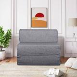 TXOR Classic Sofa Cum Bed Jute 3x6 1 Seater Single Fold Out Sofa Cum Bed (Finish Color - Grey Delivery Condition - Pre-assembled)