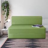 LKBS ART 6X3 ft (Without Cushion) 2 Seater Single Foam Fold Out Sofa Cum Bed (Finish Color - GREEN Delivery Condition - DIY(Do-It-Yourself))