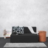 Fresh Up Sofa cum Bed 4x6 Feet - Jute Fabric Washable Cover with 2 Cushions 2 Seater Double Foam Fold Out Sofa Cum Bed (Finish Color - Dark Grey Delivery Condition - Pre-assembled)