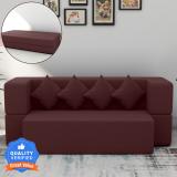 Flipkart Perfect Homes Cambridge 4 Seater Single Foam Fold Out Sofa Cum Bed (Finish Color - Maroon Delivery Condition - DIY(Do-It-Yourself))