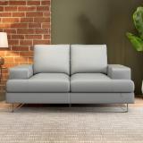 Durian Benjamin Leatherette 2 Seater  Sofa (Finish Color - Smoke Grey, Knock Down)