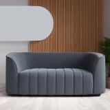 Hometown Leatherette 2 Seater  Sofa (Finish Color - Dark Grey, Pre-assembled)