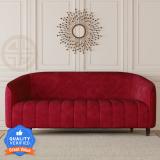 CARLTON LONDON Olivia Fabric 3 Seater  Sofa (Finish Color - Maroon, DIY(Do-It-Yourself))