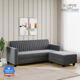 Flipkart Perfect Homes Rengovo 3 Seater Sofa with Ottoman ll For Living Room Aesthetics and Comfortable Fabric 4 Seater  Sofa (Finish Color - Grey, DIY(Do-It-Yourself))