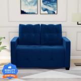 CARLTON LONDON Lexi Fabric 2 Seater  Sofa (Finish Color - Blue, DIY(Do-It-Yourself))