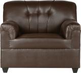 HMG Leatherette 1 Seater  Sofa (Finish Color - Brown, DIY(Do-It-Yourself))