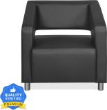 Nilkamal Arrow Leatherette 1 Seater  Sofa (Finish Color - Black, Pre-assembled)