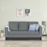 Klenta Home Decor Wooden Frame Three Seater Fabric Sofa For Living Room/ Office/ Guest Room || Fabric 3 Seater  Sofa (Finish Color - Grey 2, Pre-assembled)