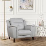 Hometown Leatherette 1 Seater  Sofa (Finish Color - Light Grey, Pre-assembled)