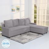 Flipkart Perfect Homes Porto L Shape Fabric 6 Seater  Sofa (Finish Color - Silver, DIY(Do-It-Yourself))