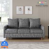 Flipkart Perfect Homes Carter Fabric 3 Seater  Sofa (Finish Color - Grey, DIY(Do-It-Yourself))