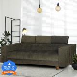 Seventh Heaven Berlin 3 Seater Sofa, Extra Spacious, Chenille Molfino Fabric: 2 Year Warranty Fabric 3 Seater  Sofa (Finish Color - Green, DIY(Do-It-Yourself))