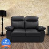 Sofame Diana Leatherette 2 Seater  Sofa (Finish Color - Black, Knock Down)