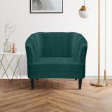 ARRA Oslo One Seater Velvet Fabric Sofa Fabric 1 Seater  Sofa (Finish Color - Teal Green, DIY(Do-It-Yourself))