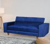 Seventh Heaven Berlin 3 Seater Sofa, Extra Spacious, Chenille Molfino Fabric: 2 Year Warranty Fabric 3 Seater  Sofa (Finish Color - Blue, DIY(Do-It-Yourself))