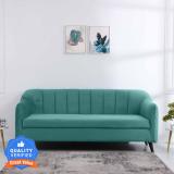 CARLTON LONDON Lukas Three Seater Sofa Sea Green Fabric 3 Seater  Sofa (Finish Color - Sea Green, DIY(Do-It-Yourself))