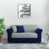 CHANDRIKA ENTERPRISES Fabric 2 Seater  Sofa (Finish Color - BLUE AND GREY, Pre-assembled)