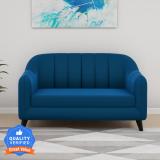 CARLTON LONDON Lukas Two Seater Sofa Blue Fabric 2 Seater  Sofa (Finish Color - Blue, DIY(Do-It-Yourself))