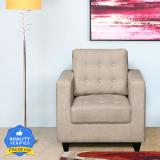 @Home by nilkamal Matthew Fabric 1 Seater  Sofa (Finish Color - Beige, Knock Down)