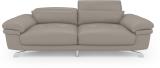 Durian Philly Leatherette 3 Seater  Sofa (Finish Color - Light Grey, Knock Down)