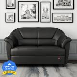 Durian Berry Leatherette 2 Seater  Sofa (Finish Color - Eerie Black, Knock Down)