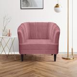 ARRA Oslo One Seater Velvet Fabric Sofa Fabric 1 Seater  Sofa (Finish Color - Onion Pink, DIY(Do-It-Yourself))